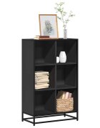 vidaXL Библиотека черна 655x33x1075 см инженерно дърво