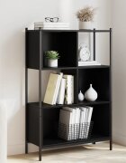 vidaXL Библиотека черна 72x28x109 см инженерно дърво