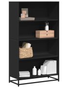 vidaXL Библиотека черна 805x35x139 см инженерно дърво