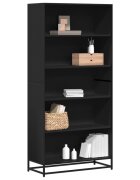 vidaXL Библиотека черна 805x35x1705 см инженерно дърво