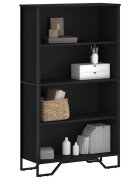 vidaXL Библиотека черна 80x31x1375 см инженерно дърво