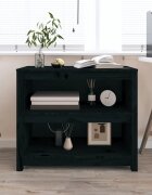 vidaXL Библиотека черна 80x35x68 см бор масив