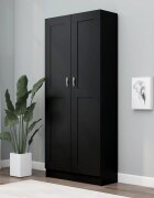 vidaXL Библиотека черна 825x305x1855 см инженерно дърво