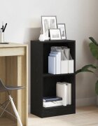 vidaXL Библиотека черно и дъб 40x24x52 см инженерно дърво