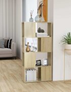 vidaXL Библиотека дъб сонома 60x24x1245 см инженерно дърво