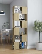 vidaXL Библиотека дъб сонома 60x24x186 см инженерно дърво