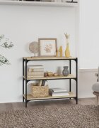 vidaXL Библиотека дъб сонома 80x33x705 см инженерно дърво и стомана