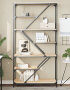 vidaXL Библиотека дъб сонома 91x36x176 см инженерно дърво и стомана