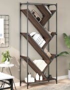 vidaXL Библиотека кафяв дъб 79x30x180 см инженерно дърво и метал