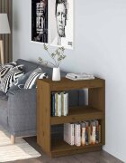vidaXL Библиотека меденокафява 60x35x71 см бор масив