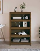 vidaXL Библиотека меденокафява 80x35x126 см бор масив