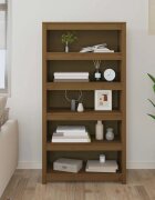 vidaXL Библиотека меденокафява 80x35x154 см бор масив