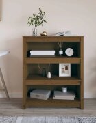 vidaXL Библиотека меденокафява 80x35x97 см бор масив