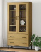 vidaXL Библиотека метални крака кафява 85x35x1725 см дърво масив OSLO