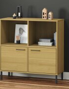 vidaXL Библиотека метални крака кафява 90x35x905 см дърво масив OSLO