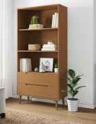vidaXL Библиотека MOLDE 85 x 35 x 1705 см Масивна борова дървесина