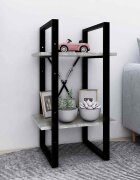 vidaXL Библиотека на 2 нива сив сонома 40x30x70 см инженерно дърво