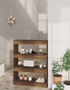 vidaXL Библиотека/разделител кафяв дъб 80x30x103 см инженерно дърво