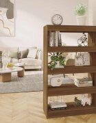 vidaXL Библиотека/разделител кафяв дъб 80x30x135 см инженерно дърво
