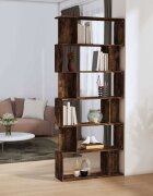 vidaXL Библиотека/разделител опушен дъб 80x24x192 см инженерно дърво