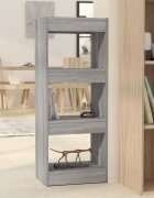 vidaXL Библиотека/разделител сив сонома 40x30x103см инженерно дърво