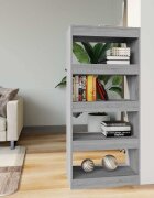 vidaXL Библиотека/разделител сив сонома 60x30x135 см инженерно дърво