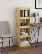 vidaXL Библиотека/разделител за стая 40x30x1355 см бор масив