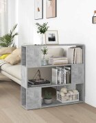 vidaXL Библиотека/разделител за стая бетонно сива 100x24x94 см