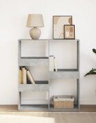 vidaXL Библиотека/разделител за стая бетонно сива 100x33x115 см