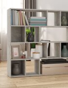 vidaXL Библиотека/разделител за стая бетонно сива 105x24x102 см