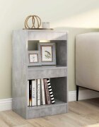 vidaXL Библиотека/разделител за стая бетонно сива 40x30x72 см