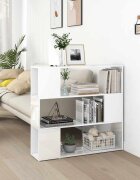 vidaXL Библиотека/разделител за стая бял гланц 100x24x94 см