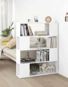 vidaXL Библиотека/разделител за стая бяла 100x24x124 см