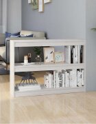 vidaXL Библиотека разделител за стая бяла 100x30x715 см бор масив