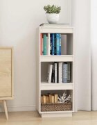 vidaXL Библиотека/разделител за стая бяла 40x35x103 см бор масив