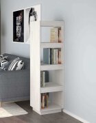vidaXL Библиотека/разделител за стая бяла 40x35x135 см бор масив