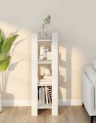 vidaXL Библиотека/разделител за стая бяла 41x35x125 см бор масив