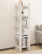 vidaXL Библиотека/разделител за стая бяла 41x35x160 см бор масив