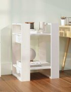 vidaXL Библиотека/разделител за стая бяла 41x35x57 см бор масив
