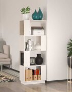 vidaXL Библиотека/разделител за стая бяла 51x25x132 см бор масив