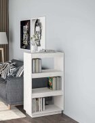vidaXL Библиотека/разделител за стая бяла 60x35x103 см бор масив