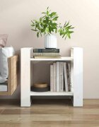 vidaXL Библиотека/разделител за стая бяла 60x35x57 см бор масив