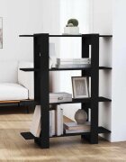 vidaXL Библиотека/разделител за стая черна 100x30x1235 см