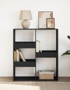 vidaXL Библиотека/разделител за стая черна 100x33x115 см