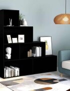 vidaXL Библиотека/разделител за стая черна 155x24x160 см ПДЧ