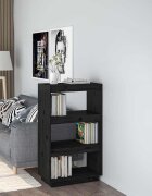 vidaXL Библиотека/разделител за стая черна 60x35x103 см бор масив