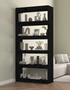 vidaXL Библиотека/разделител за стая черна 80x30x1674 см бор масив