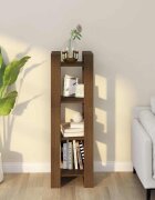 vidaXL Библиотека/разделител за стая меденокафява 41x35x125 см бор