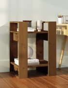 vidaXL Библиотека/разделител за стая меденокафява 41x35x57 см бор