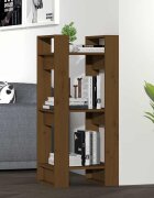 vidaXL Библиотека/разделител за стая меденокафява 41x35x91 см бор
